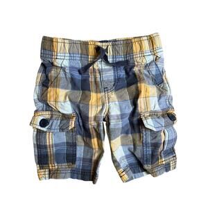 Tea Collection Plaid Boy Size 5 Blue/Yellow Shorts